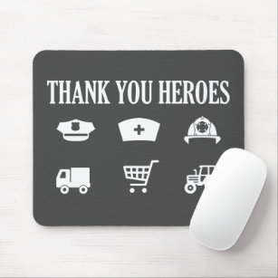 Vielen Dank Heroes   First Responder Mousepad