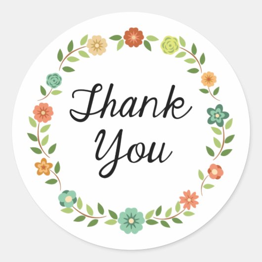 Vielen Dank, Herr Floral Wreath Sticker (Vorderseite)
