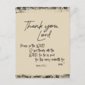 Vielen Dank, Herr mit Psalms Bible Verse Postkarte (Vorderseite)