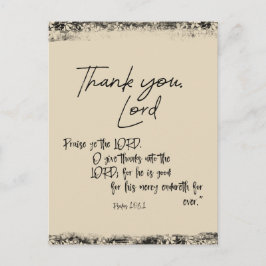 Vielen Dank, Herr mit Psalms Bible Verse Postkarte