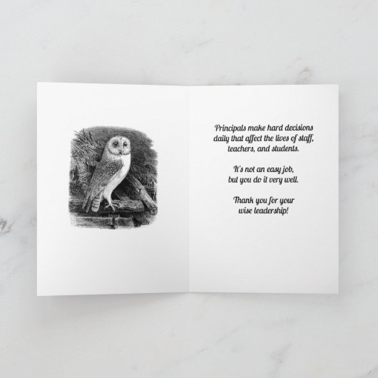 Vielen Dank, Herr Principal, dass Sie so klug sind Dankeskarte (Innenseite)