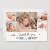 Vielen Dank Herz Foto Baby Ankündigung (Vorderseite)