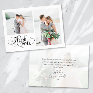 Vielen Dank Herz-Script-Foto Hochzeit Dankeskarte