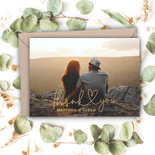 Vielen Dank Herz Wedding Real Foil Card Folieneinladung