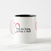 Vielen Dank, Herz | Zweifarbige Tasse (Vorderseite Links)