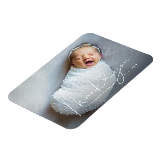 Vielen Dank Herzens Niedliche Minimalistische Gebu Magnet (Linke Seite)