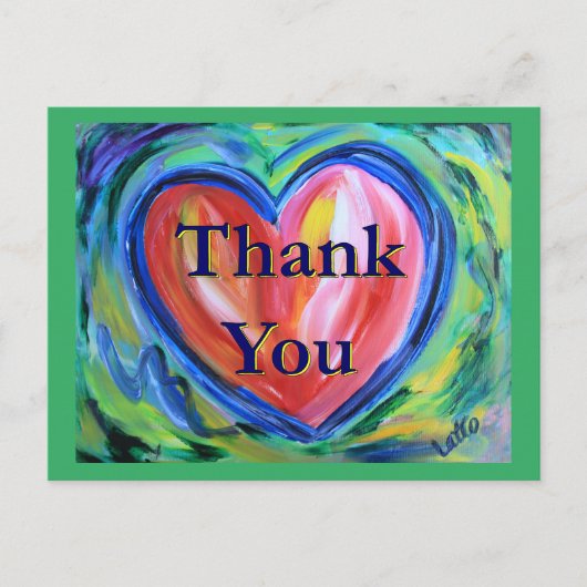 Vielen Dank Herzkunst Postcard Postkarte (Vorderseite)