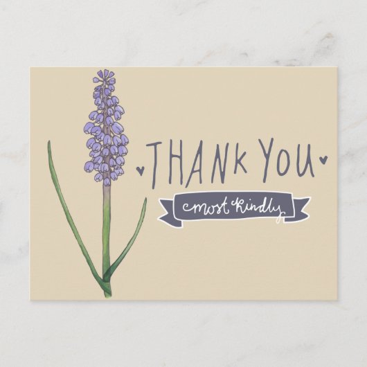 Vielen Dank Herzlichen Dank Hyacinth Postkarte (Vorderseite)