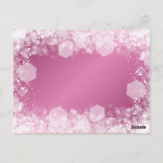 Vielen Dank Hinweis Baby Dusche Nacht Sparkle Pink Postkarte (Rückseite)