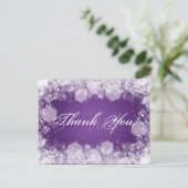 Vielen Dank Hinweis Baby Dusche Night Sparkle Lila Postkarte (Stehend Vorderseite)