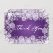 Vielen Dank Hinweis Baby Dusche Night Sparkle Lila Postkarte (Vorne/Hinten)