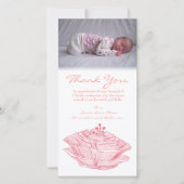Vielen Dank Hinweis Baby Girl Foto Card Vorlage (Vorderseite)