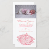 Vielen Dank Hinweis Baby Girl Foto Card Vorlage (Vorne/Hinten)