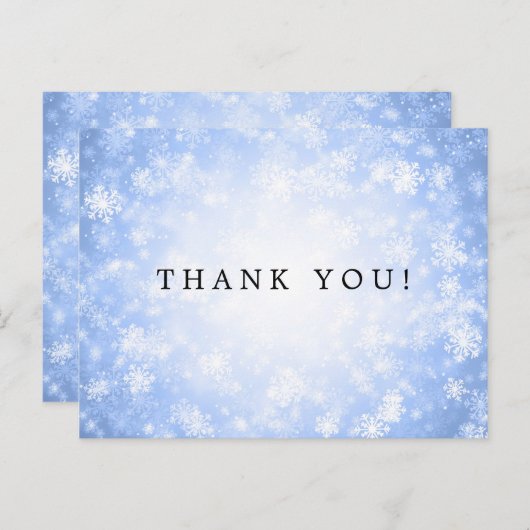 Vielen Dank Hinweis Blue Winter Wonderland Postkarte (Vorne/Hinten)