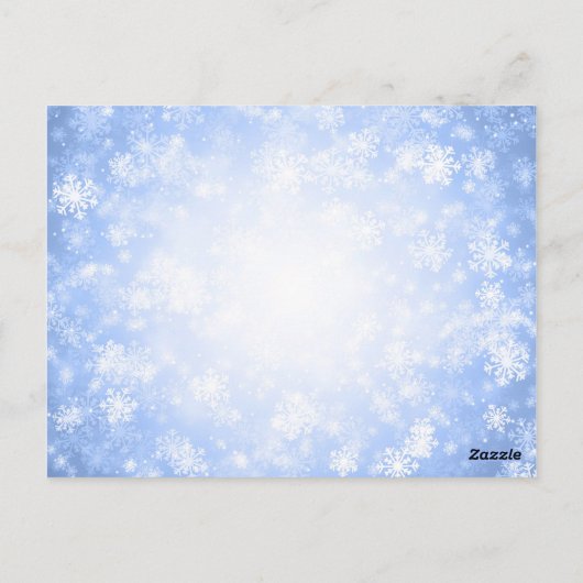 Vielen Dank Hinweis Blue Winter Wonderland Postkarte (Rückseite)