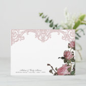 Vielen Dank Hinweis Flachkarten - Trellis Rose Vin Dankeskarte (Stehend Vorderseite)