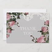Vielen Dank Hinweis Flachkarten - Trellis Rose Vin Dankeskarte (Rückseite)