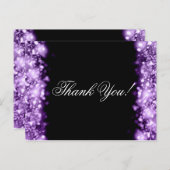 Vielen Dank Hinweis funkelnde Leuchten Lila Postkarte (Vorne/Hinten)