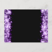 Vielen Dank Hinweis funkelnde Leuchten Lila Postkarte (Rückseite)