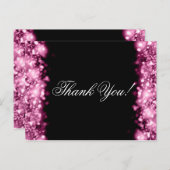 Vielen Dank Hinweis funkelnde Lichter rosa Postkarte (Vorne/Hinten)
