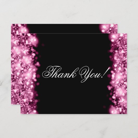 Vielen Dank Hinweis funkelnde Lichter rosa Postkarte (Vorne/Hinten)