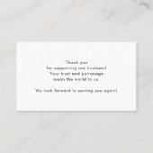 Vielen Dank Hinweis für die Einlage der Visitenkar Visitenkarte (Rückseite)