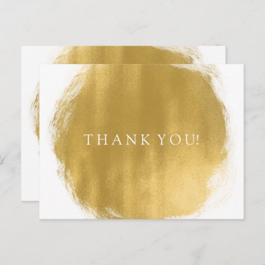 Vielen Dank Hinweis Gold Paint Look Postkarte (Vorne/Hinten)