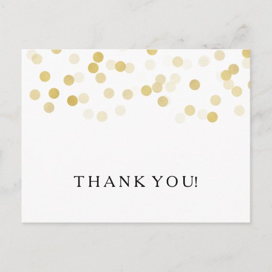 Vielen Dank Hinweis Imitats Gold Foil Glitzer Ligh Postkarte (Vorderseite)