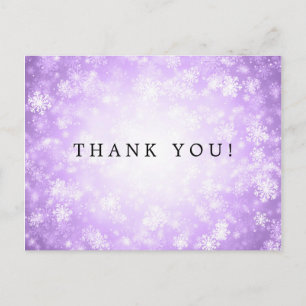 Vielen Dank Hinweis Lila Winterwonderland Postkarte