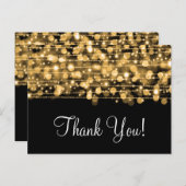 Vielen Dank Hinweis Party Glitzern Gold Postkarte (Vorne/Hinten)
