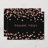 Vielen Dank Hinweis Rose Gold Glitzer Confetti Bla Postkarte (Vorne/Hinten)