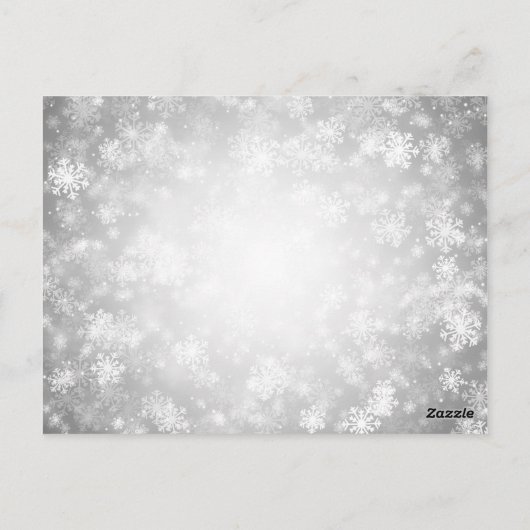 Vielen Dank Hinweis Silver Winter Wonderland Postkarte (Rückseite)