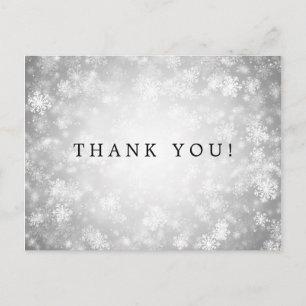 Vielen Dank Hinweis Silver Winter Wonderland Postkarte