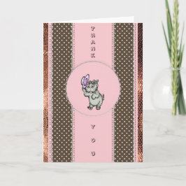 Vielen Dank Hippo Rose Gold Pink Dankeskarte