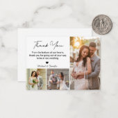 Vielen Dank Hochzeit 3 Fotos Collage einfach moder Mitteilungskarte (Vorderseite/Rückseite Beispiel)