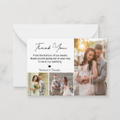 Vielen Dank Hochzeit 3 Fotos Collage einfach moder Mitteilungskarte (Vorderseite)