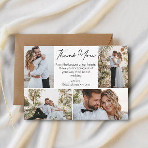 Vielen Dank Hochzeit 4 Fotos Collage einfache mini Mitteilungskarte