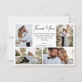 Vielen Dank Hochzeit 4 Fotos Collage minimalistisc Karte (Vorderseite)