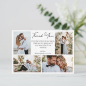 Vielen Dank Hochzeit 4 Fotos Collage minimalistisc Karte (Stehend Vorderseite)