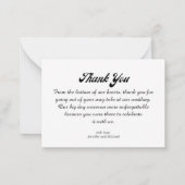 Vielen Dank Hochzeit 4 Fotos Collage Retro-Skript Mitteilungskarte (Rückseite)