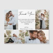 Vielen Dank Hochzeit 4 Fotos Collage Stilmagnet Magnetkarte (Vorderseite)
