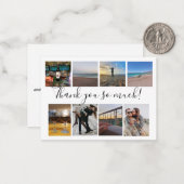 Vielen Dank Hochzeit 8 Fotos Collage Custom Chic Mitteilungskarte (Vorderseite/Rückseite Beispiel)