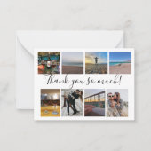 Vielen Dank Hochzeit 8 Fotos Collage Custom Chic Mitteilungskarte (Vorderseite)