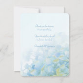 Vielen Dank Hochzeit Foto Hydrangea blau grün Einladung (Rückseite)