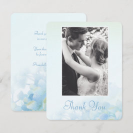 Vielen Dank Hochzeit Foto Hydrangea blau grün Einladung