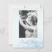 Vielen Dank Hochzeit Foto Hydrangea blau grün Einladung (Vorderseite)