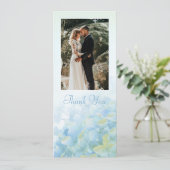 Vielen Dank Hochzeit Foto Hydrangea-Karte Einladung (Stehend Vorderseite)