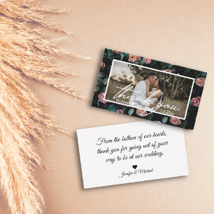 Vielen Dank Hochzeit Foto moderne Handschrift Flor Mitteilungskarte