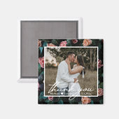 Vielen Dank Hochzeit Foto White Chic Handschrift Magnet (Vorderseite/Rückseite)