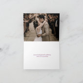 Vielen Dank Hochzeit lila Frühjahrsblume Foto-Kart Dankeskarte (Innenseite)